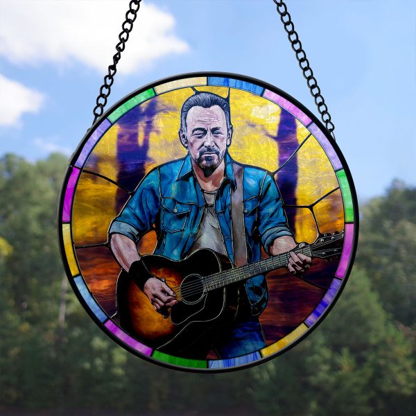 Bruce Springsteen Round Stained Glass Suncatcher - VANDH 3371
