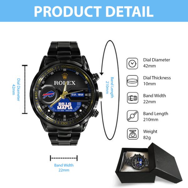 Buffalo Bills x Rolex Black Stainless Steel Watch - MAITM 7792