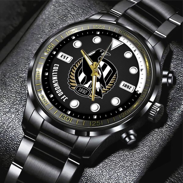 Collingwood FC Black Stainless Steel Watch - HOATT 5996