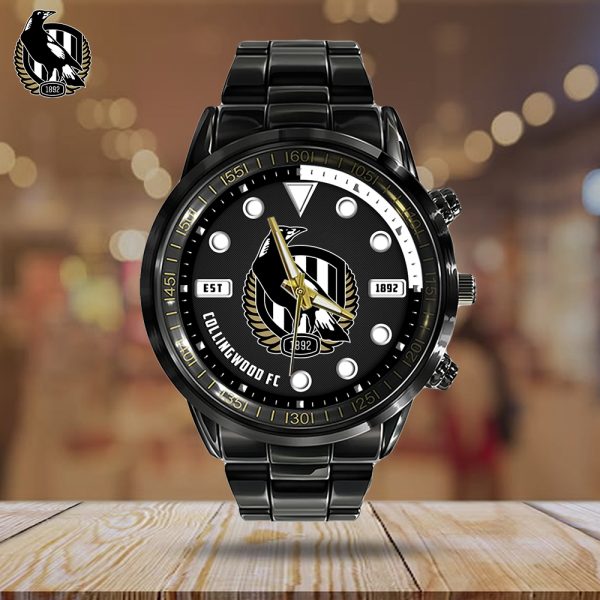 Collingwood FC Black Stainless Steel Watch - HOATT 5996