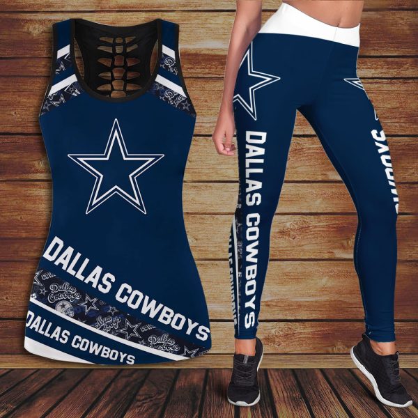 Dallas Cowboys Hollow Tank Top Leggings - VANDH 3258