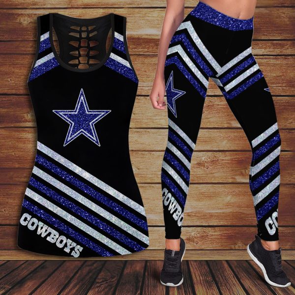 Dallas Cowboys Hollow Tank Top Leggings - VANDH 3259
