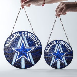 Dallas Cowboys Round Stained Glass Suncatcher - VANDH 3388
