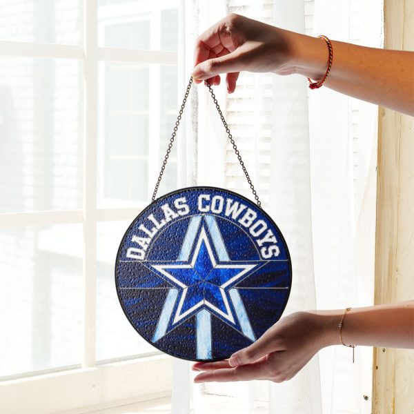 Dallas Cowboys Round Stained Glass Suncatcher - VANDH 3388