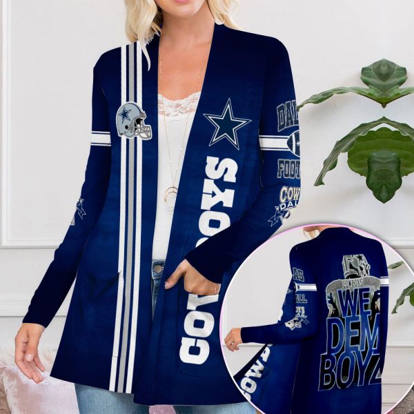 Dallas Cowboys Women’s Patch Pocket Cardigan – VANDH 3262