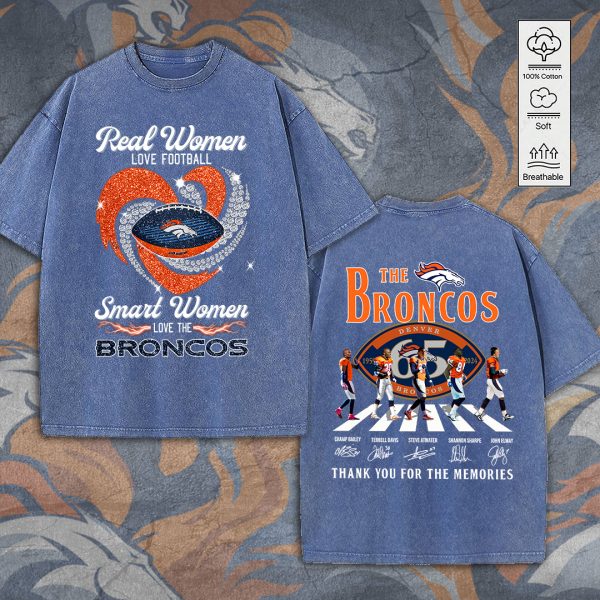 Denver Broncos 2D Acid Washed Cotton Shirt - TANTN 8015