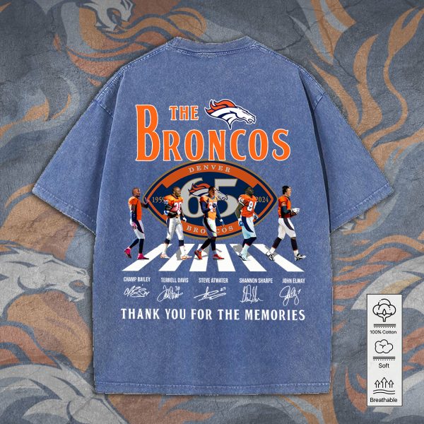 Denver Broncos 2D Acid Washed Cotton Shirt - TANTN 8015