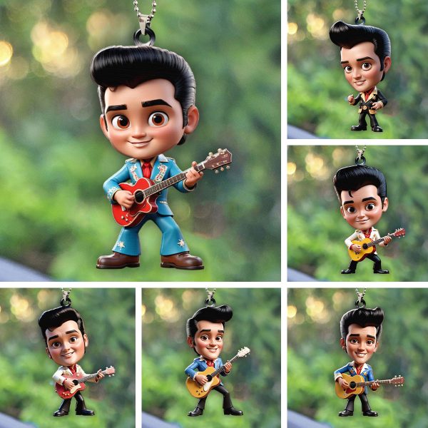 6PCS Elvis Presley Custom Shape 1-sided Acrylic Car Ornament - GNE 1276