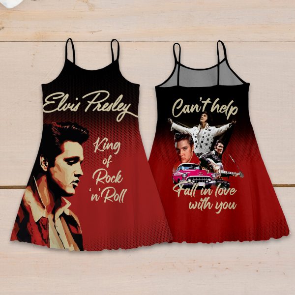 Elvis Presley 3D Strappy Swing Dress - TANTN 7815