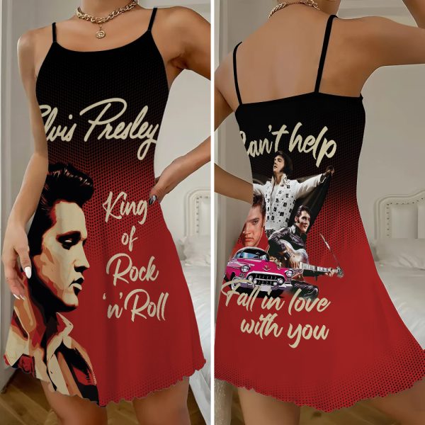 Elvis Presley 3D Strappy Swing Dress - TANTN 7815