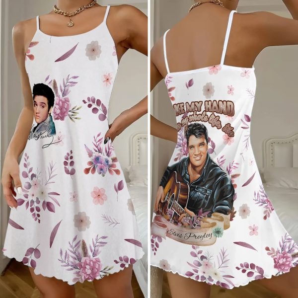 Elvis Presley 3D Strappy Swing Dress - TANTN 7816