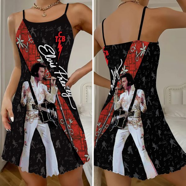 Elvis Presley 3D Strappy Swing Dress - TANTN 7838