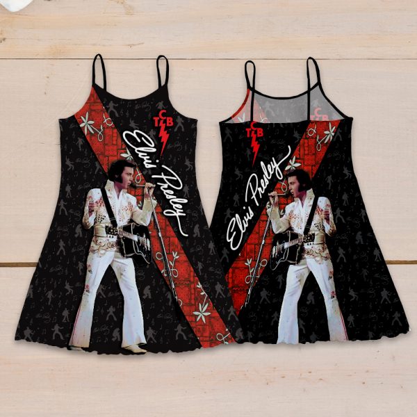 Elvis Presley 3D Strappy Swing Dress - TANTN 7838