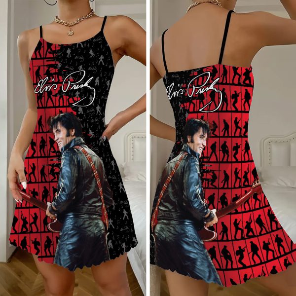 Elvis Presley 3D Strappy Swing Dress - HOATT 5873