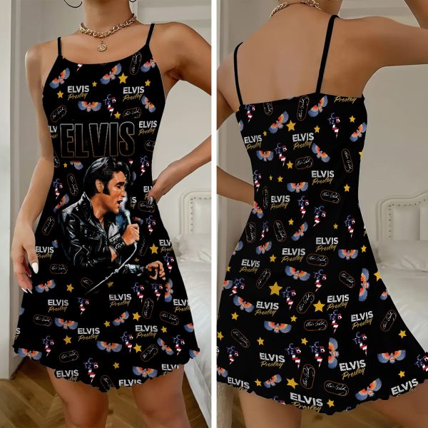 Elvis Presley 3D Strappy Swing Dress - HOATT 6050