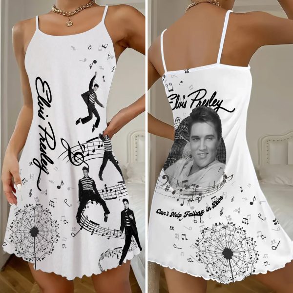 Elvis Presley 3D Strappy Swing Dress - TANTN 7817