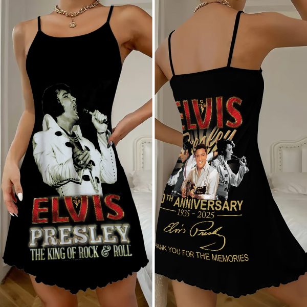 Elvis Presley 3D Strappy Swing Dress - TANTN 7818