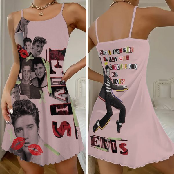 Elvis Presley 3D Strappy Swing Dress - TANTN 7819