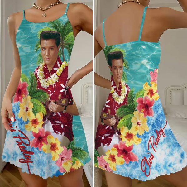 Elvis Presley 3D Strappy Swing Dress - TANTN 7839