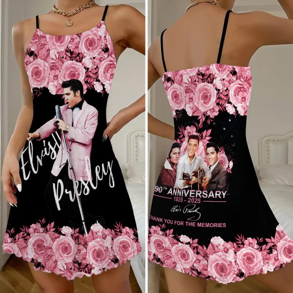 Elvis Presley 3D Strappy Swing Dress - TANTN 7840