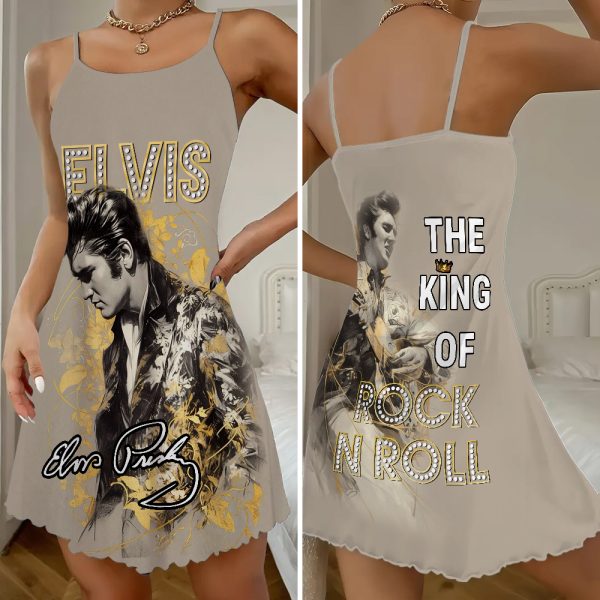 Elvis Presley 3D Strappy Swing Dress - TANTN 7871