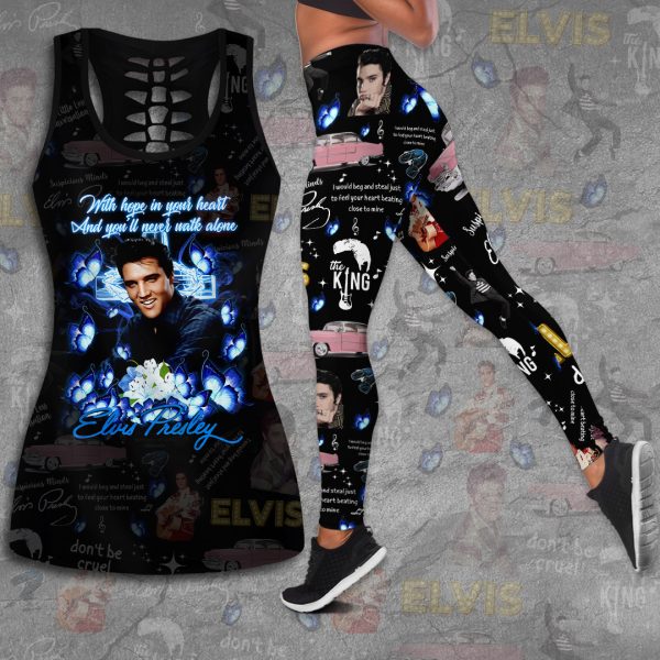 Elvis Presley Hollow Tank Top Leggings - TANTN 7641