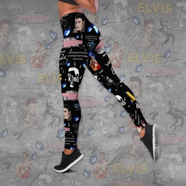 Elvis Presley Hollow Tank Top Leggings - TANTN 7641