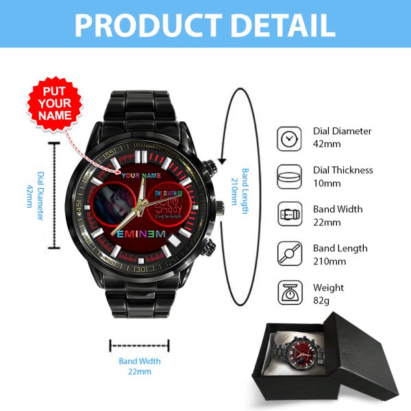 Personalized Eminem Black Stainless Steel Watch - HOATT 5934