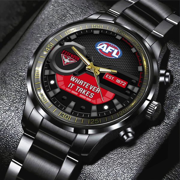 Essendon FC Black Stainless Steel Watch - MAITM 7902