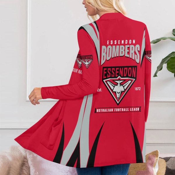 Personalized Essendon FC Women's Patch Pocket Cardigan - MAITM 7803