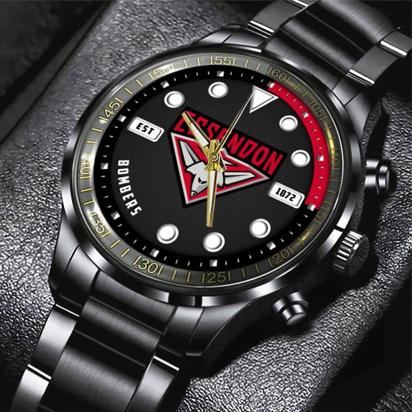 Essendon FC Black Stainless Steel Watch - HOATT 5994