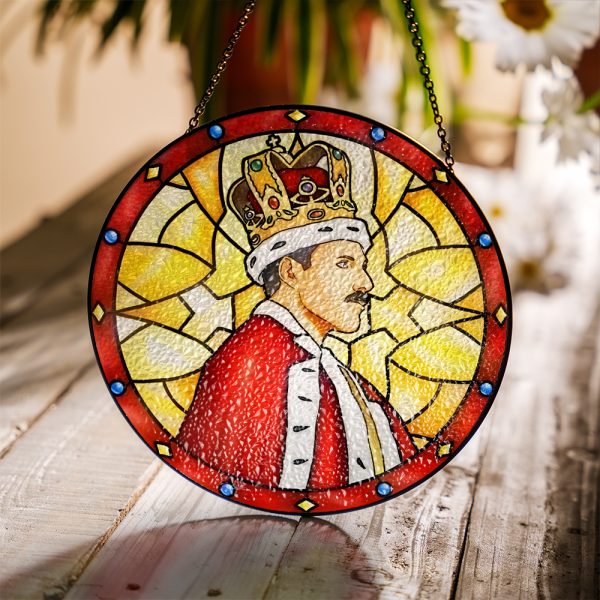 Freddie Mercury Round Stained Glass Suncatcher - MAITM 7885
