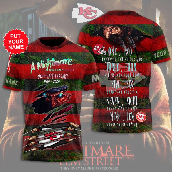 Personalized Freddy Krueger x Kansas City Chiefs 3D T-Shirt- HUNGVV 6959