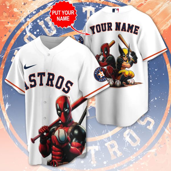 Personalized Houston Astros x Deadpool x Wolverine Baseball Jersey – HUNGVV 6949
