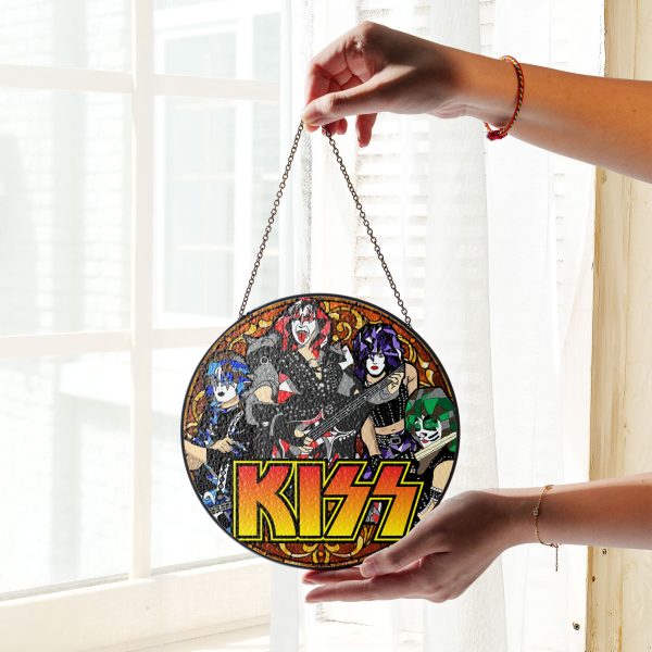 Kiss Band Round Stained Glass Suncatcher - GNE 1161