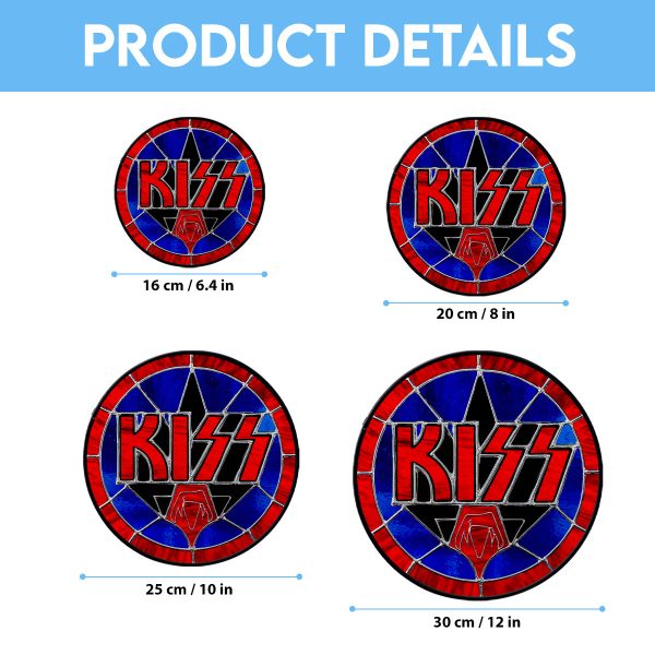 Kiss Band Round Stained Glass Suncatcher - VANDH 3380