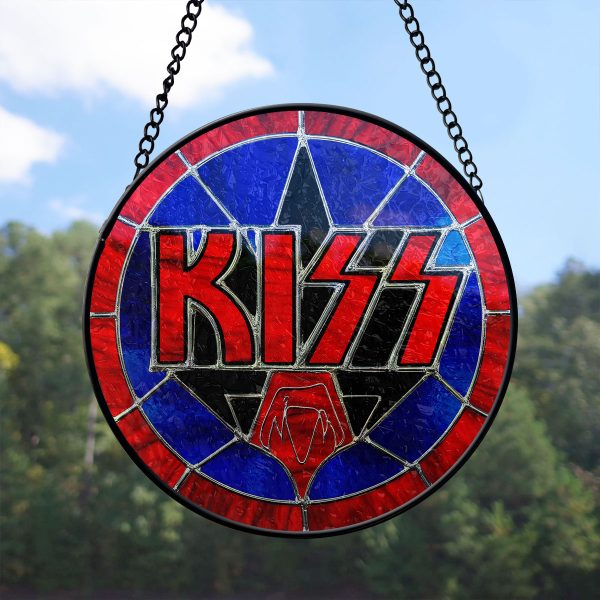 Kiss Band Round Stained Glass Suncatcher - VANDH 3380