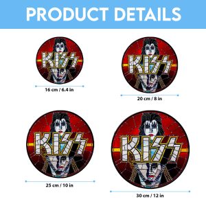 Kiss Band Round Stained Glass Suncatcher - VANDH 3381