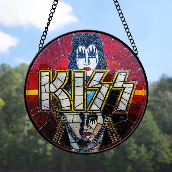 Kiss Band Round Stained Glass Suncatcher - VANDH 3381