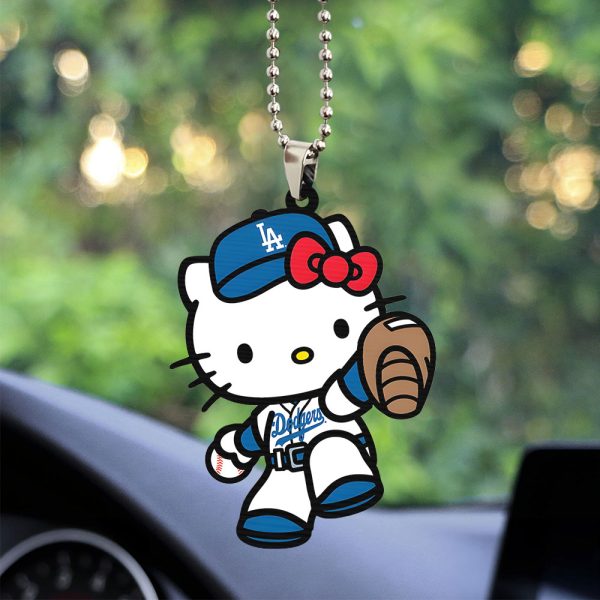 Los Angeles Dodgers x Hello Kitty Custom Shape 2-sided Acrylic Car Ornament - TANTN 8010