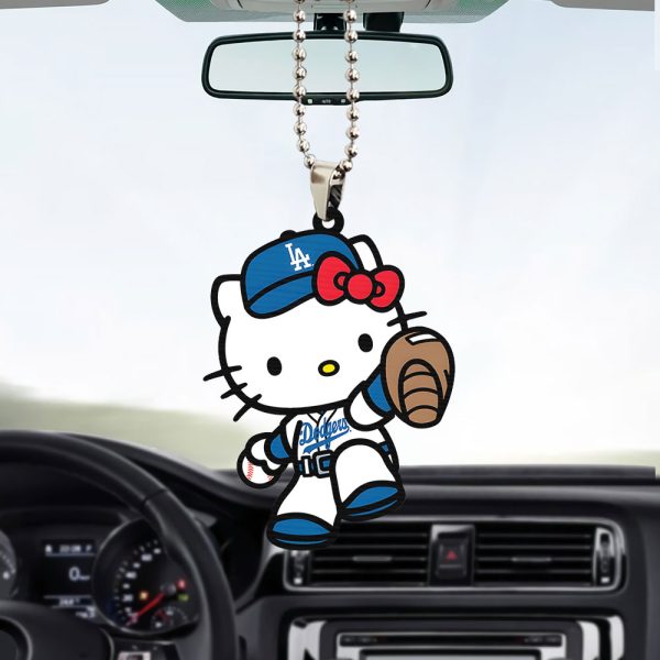 Los Angeles Dodgers x Hello Kitty Custom Shape 2-sided Acrylic Car Ornament - TANTN 8010