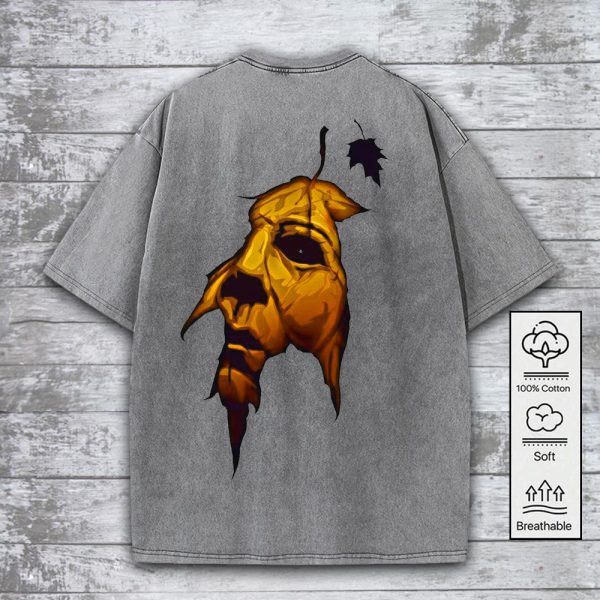Halloween x Michael Myers 2D Acid Washed Cotton Shirt - GNE 919