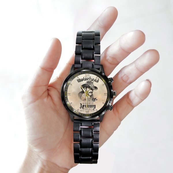 Motörhead Band x Lemmy Kilmister Black Stainless Steel Watch - HUNGVV 7033