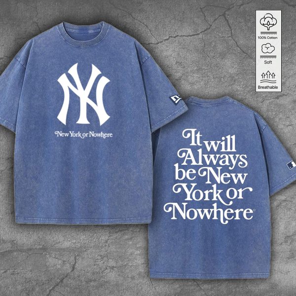 New York Yankees 2D Acid Washed Cotton Shirt - TANTN 7977