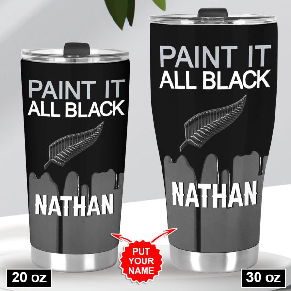Personalized New Zealand National Rugby Union Team All Blacks Tumbler Cup - VANDH 3209