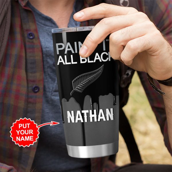 Personalized New Zealand National Rugby Union Team All Blacks Tumbler Cup - VANDH 3209