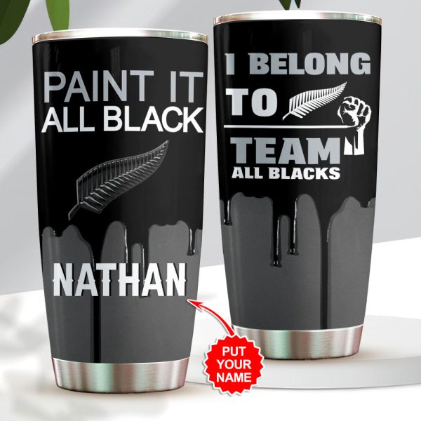Personalized New Zealand National Rugby Union Team All Blacks Tumbler Cup - VANDH 3209