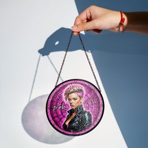 P!nk Round Stained Glass Suncatcher - GNE 1254