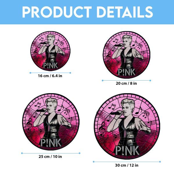 P!nk Round Stained Glass Suncatcher - VANDH 3366