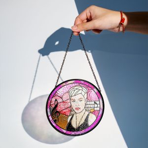 P!nk Round Stained Glass Suncatcher - VANDH 3367